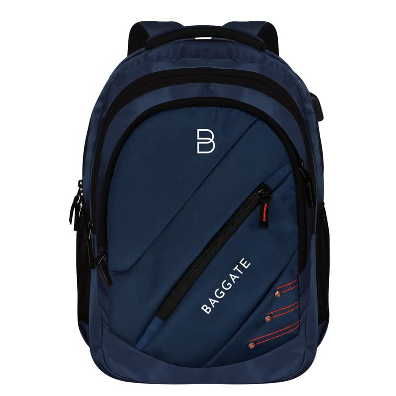 BAGGATE Polyester Laptop Backpack With Rain Cover for office, college, Travelling Sporty Expandable Bag | With Charging Port | Compatible with Laptop | Large 42 Liter | Blue (B0C3QYCYJ3) Amazon Price History, Amazon Price Tracker
