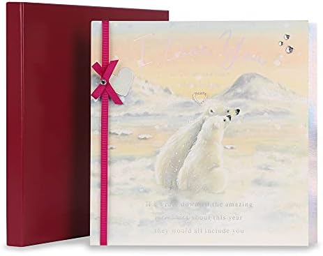 Clintons: Two Polar Bears Christmas Boxed Card, Boxed Xmas Card for the One I love, Luxury Boxed Christmas Card One I love, One I Love Luxury Christmas Card, 242 x 242 x 21 mm