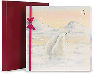 Clintons: Two Polar Bears Christmas Boxed Card, Boxed Xmas Card for the One I love, Luxury Boxed Christmas Card One I love, One I Love Luxury Christmas Card, 242 x 242 x 21 mm