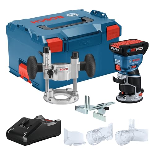 Image of Bosch GKF18V-25PL14 18V Brushless Colt Palm Router Kit with (1) CORE18V 4 Ah Advanced Power Battery and Plunge Base