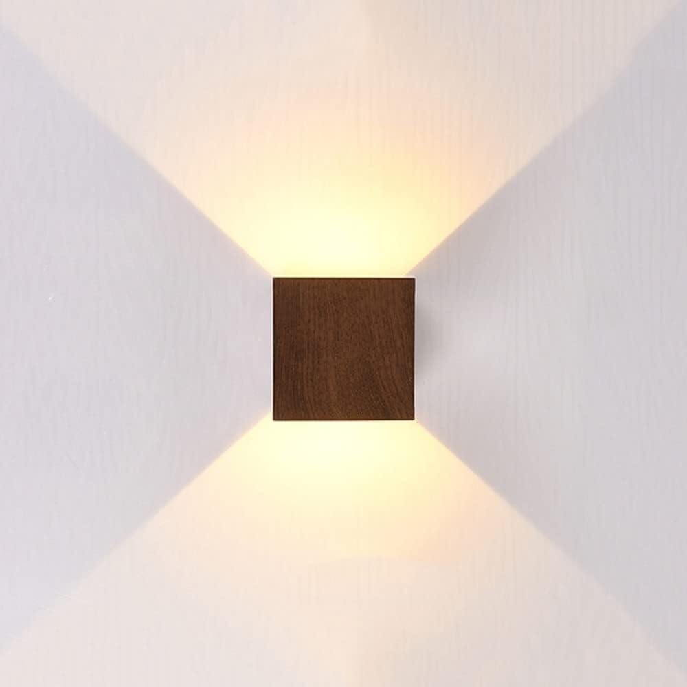 Evita sombras en escaleras con este aplique de pared LED moderno y foco wash light de madera