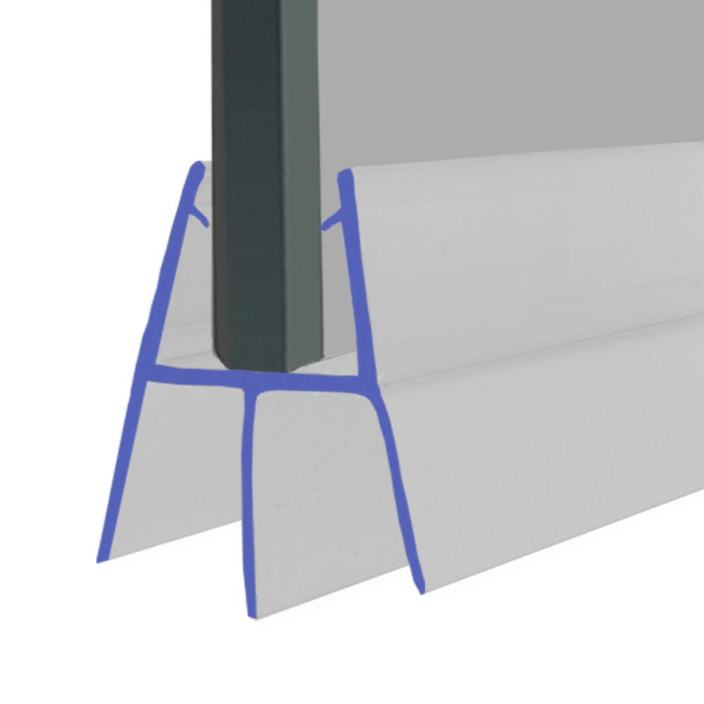 Shower Seal for Screens, Doors or Panels | Fits 4, 5 or 6mm Glass | Straight Triple Fin Shape | Seals Gaps of Up to 15mm | 80cm, 90cm, 140cm or 2m Long | SEAL070 (80cm)