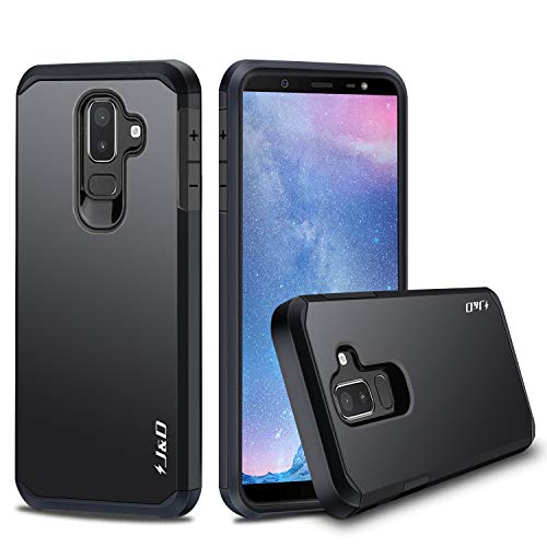 J&D Galaxy J8 Funda, [Armadura Delgada] [Doble Capa] [Protección Pesada] Híbrida Resistente Funda Protectora y Robusta para Samsung Galaxy J8 - Negro