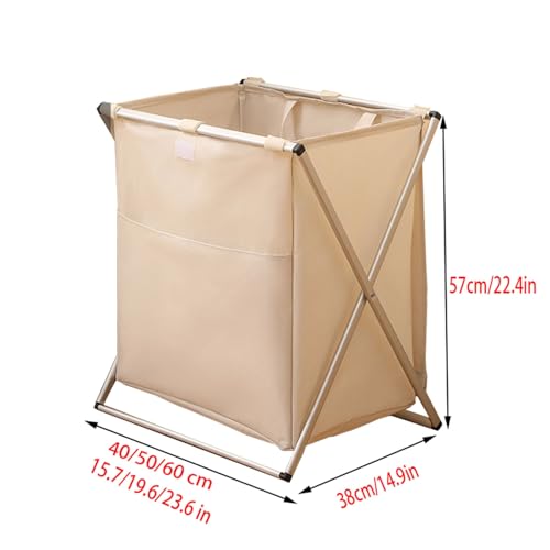 Panier à linge pliable 50x38x57cm avec sac amovible et cadre métal - 3