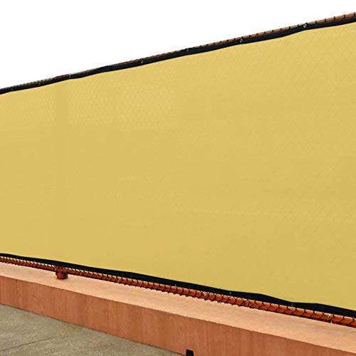UPGRADE Fence Screen 4' x 50' Privacy Screen Fence with Heavy Duty Grommets for Visibility Blockage & Home Protection - Sand