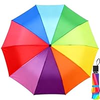 YUEMING Stockschirme Regenbogenregenschirm, Reiseregenschirm, winddichter Regenschirm, Anti-UV-Regenschirm für Damen