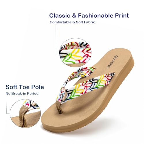 Ampeo Women's Arch Support Flip Flops Comfortable Casual Summer Beach Thong Sandals