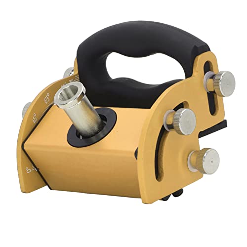 Woodworking Hole Locator, Aluminum Alloy Material, 0?90° Angle, Clear Light Engraved Scale, Manual Tightening for Punching and Precise Positioning (Gold)