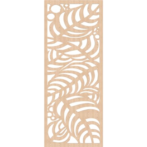 Image of 33 3 /8 inchW x 84 3 /8 inchH x 3 /8 inchT Mills Decorative Fretwork Wood Wall Panels, Red Oak