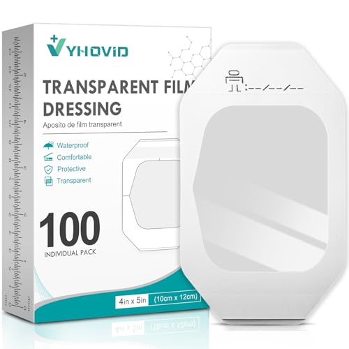 100 Packs Transparent Film Dressing 4 x 4.75 - Waterproof Bandages for Swimming Showering Wounds Post Surgical Shower or IV Shield Tattoo Aftercare Bandage Scar Therapy Adhesive Patches
