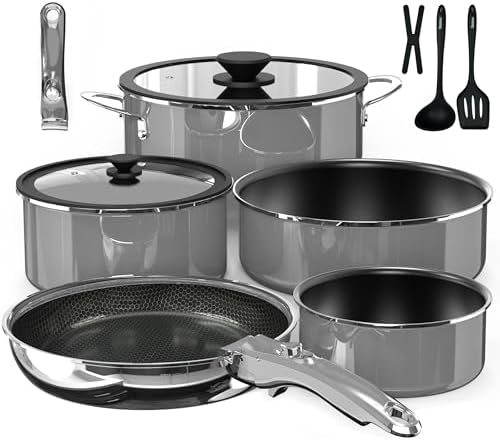 Pro DUXANO Ceramic Pots and Pans Set & 2026 Upgraded Hybrid 3-Ply...
