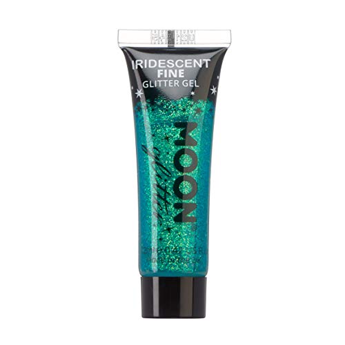 Iridescent Fine Face & Body Glitter Gel by Moon Glitter - 0.40fl oz - Green - Glitter Face Paint