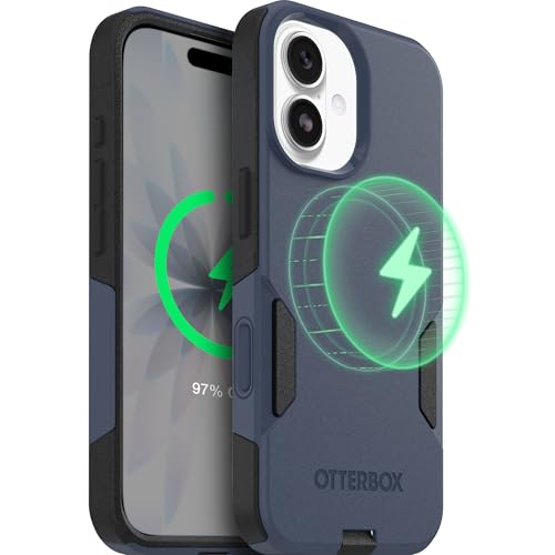 Image of OtterBox iPhone 17 (Only) - Commuter Series Case - Built-in MagSafe - Thin, Dual-Layer, Pocket-Friendly, Port Cover - Midnight Sky (Blue /Black)
