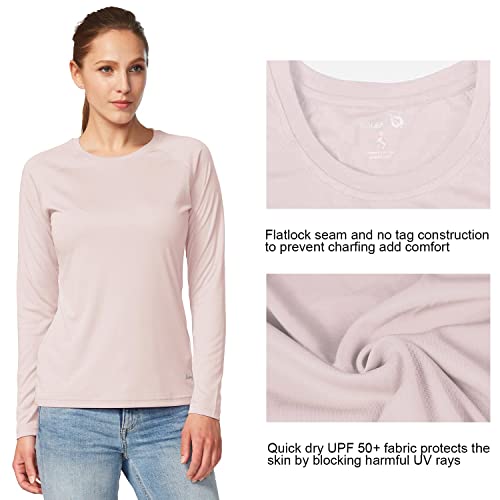 Baleaf Women's Upf 50+ Long Sleeve Rash Guard Swim Shirts Spf Quick Dry Lightweight T-Shirt Outdoor Hiking Runing Seashell Pink Size M #TOP3