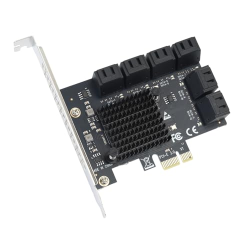 ELUTENG PCIe SATA Karte 12 Ports 6Gbps PCIe zu SATA Adapter SATA 3.0 Controller Karte PCI Express X1 Erweiterungskarte Unterstützung SSD HDD Booten als Systemfestplatte für Desktop PC