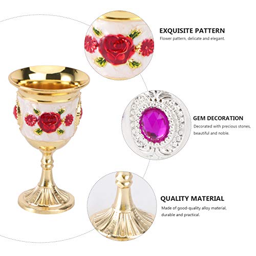 Taças de vinho de Natal Amosfun com 2 peças de taças de vinho estilo retrô europeu, taças de liga pa