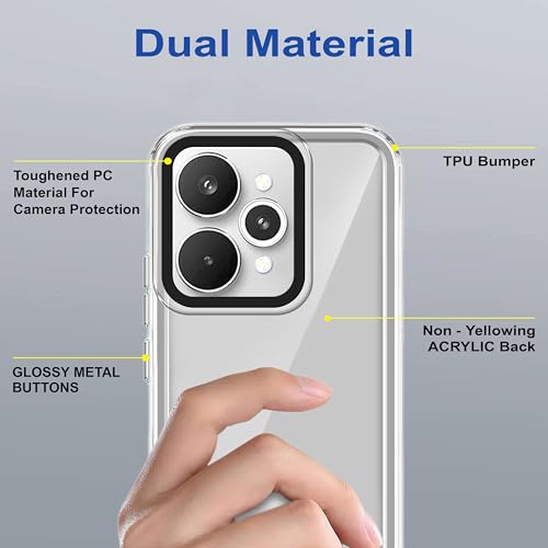 Image of Zapcase Back Case Cover for Realme 15 Pro 5G | Compatible for Realme 15 Pro 5G Back Cover | Case Cover with Camera Protection | (TPU + PC | Transparent)