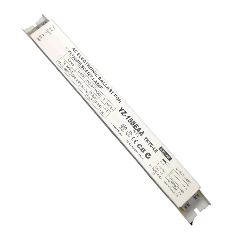 JASMKLX YZ-158EAA 55-60W 220-240V Standard ECG Instant Start AC Electronic Ballast For T8 58W*1 TC-LE 55W*1 Fluorescent Lamp