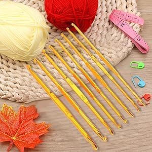 Miniatura 3 de Juego de 8 ganchos de ganchillo de doble cabezal, gancho de ganchillo, doble extremita dorada, gancho de alúmina dorada, gancho de dos lados, agujas