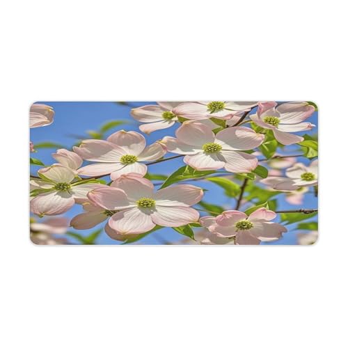 Mouse pad grande de goma, antideslizante, estilo flores miniatura 1