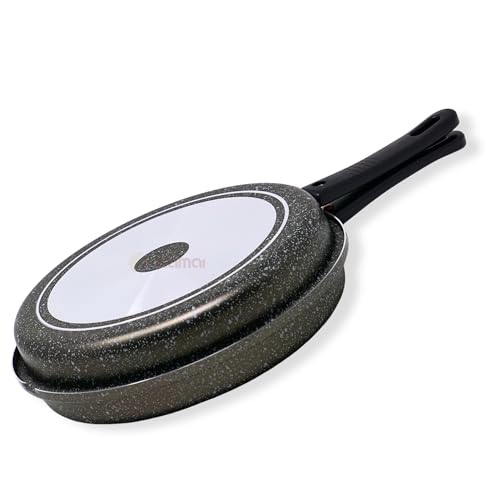 NAMAI - Padella Per Frittata 28 CM, Materiale Alluminio, Adatto In Lavastoviglie, Manico Removibile, Girafrittata Antiaderente, Made In Italy