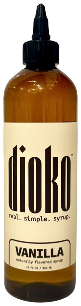 Image of Dioko Premium Syrup, 12 fl. oz Premium Coffee & Dessert Syrup with Easy Pour Spout | No Artificial Dyes or Colors | Perfect for Lattes, Iced Coffee, Cocktails, Pancakes & More (Vanilla)