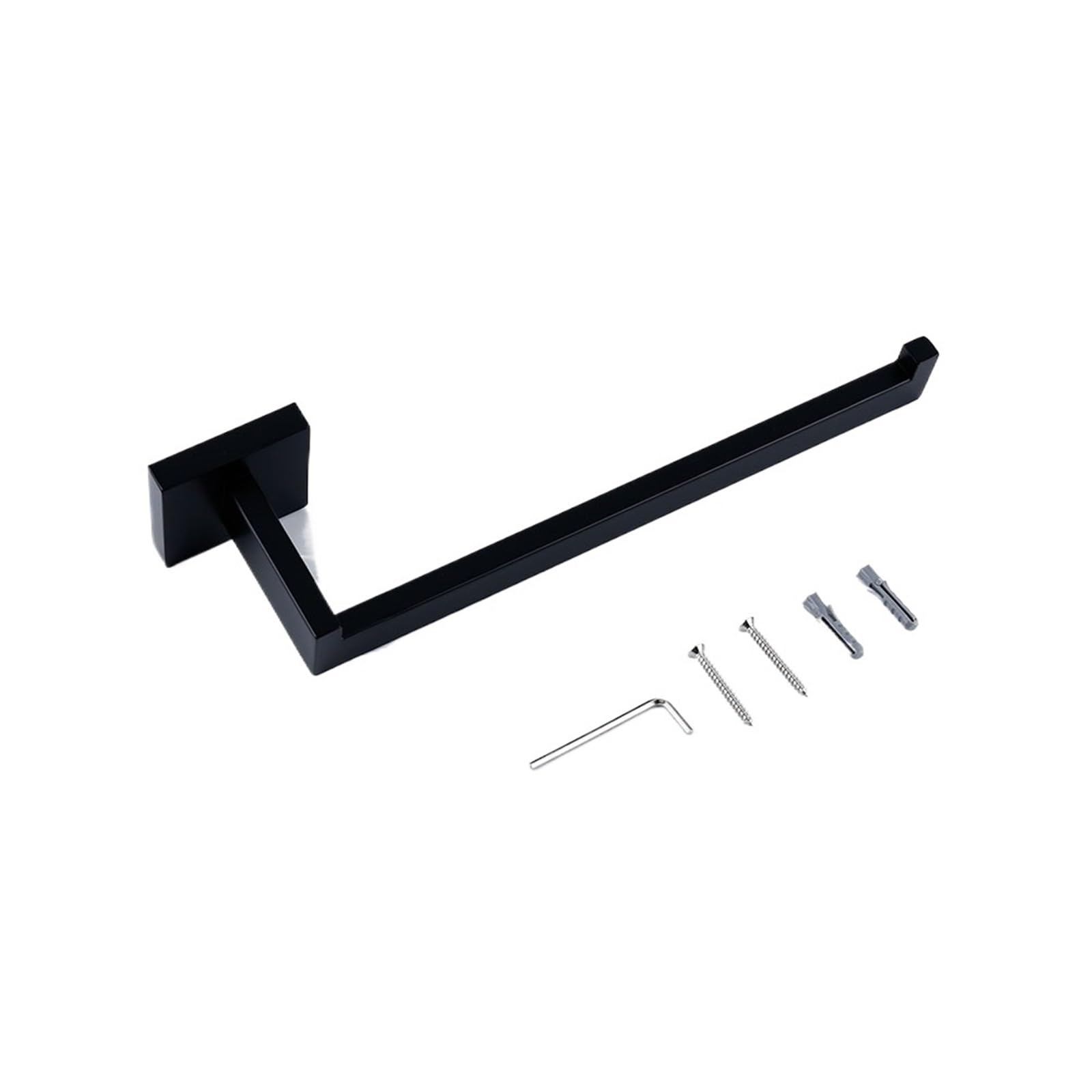 Towel Rack Bathroom Hardware Set Holder Hanger Stainless Steel Rails Nails Wall Mounted Rustproofed For DIY Tools(Black)