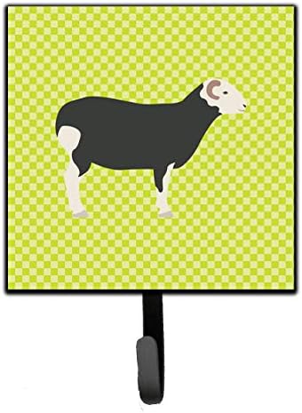 Caroline's Treasures BB7796SH4 Herwick Sheep Green Leash or Key Holder, Wall Hooks, Key Hooks Holder, Coat Rack Wall Mount, Coat Hooks, Hooks for Hanging Keys, Towels, Aprons, Leashes, image 2