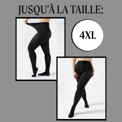 CALZITALY Collants Opaque en Douce Microfibre de Couleur | S, M, L, XL, XXL, 3XL, 4XL | 80 DEN | Fabriqué en Italie (M, Noir) – vue 5