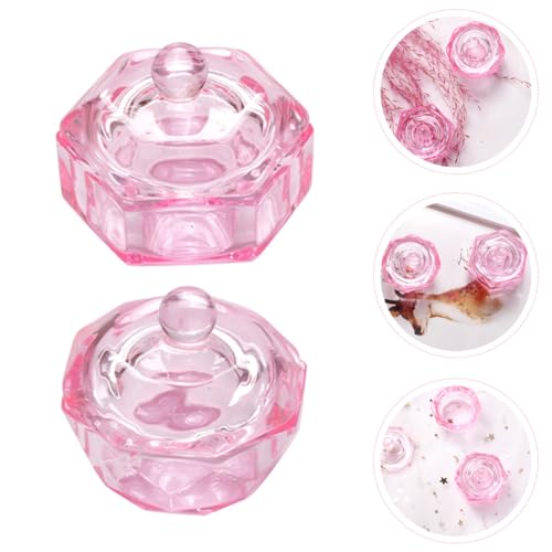 Vasos de cristal para arte de uñas, set de 2 piezas miniatura 6