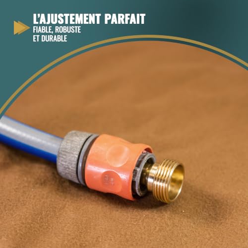 Poppstar Raccord de tuyau 1 pouce (adaptateur de robinet G 1" filetage mâle (33 mm) vers raccord rapide, compatible avec le système à emboîtement Gardena) – vue 5