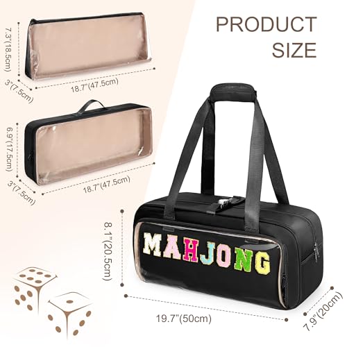 Yarwo 3 PCS Bolsa Mahjong Transparente Juego Americano miniatura 5