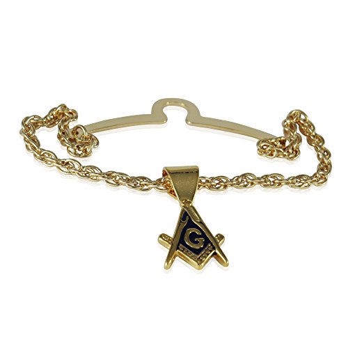 Cuff-Daddy Gold Freemason Masonic Tie Chain With Presentation Gift Box For Golden Mason Jewelry Masonic Accessories Tie Chains For Men Tie Bar #TOP1
