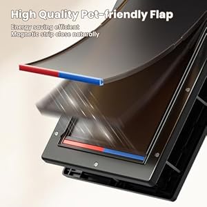 3-Flap Dog Door, Large Doggy Door, Doggie Door for Install in Interior and Exterior Doors or Wall, Insulation Layer, 2 Magnetic Flaps, Closing Panel, Never Rust, for Pet Up to 100lb (Large) 3 Flap Dog Door Large Doggy Door Doggie Door for Install in Interior and Exterior Doors or Wall Insulation Layer 2 Magnetic Flaps Closing Panel Never Rust for Pet Up to 100lb Large