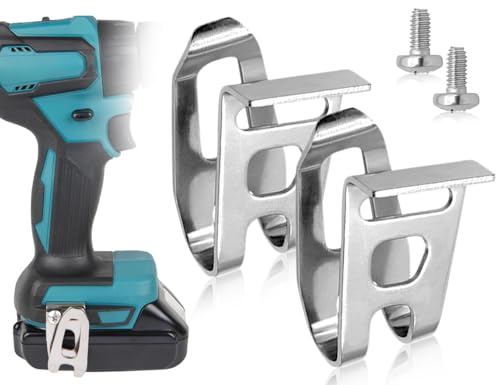 AOYEGIC 2 peças clipe de cinto, aço inoxidável 346449-3 gancho para cinto, gancho de substituição para clipe de cinto, clipe de broca, clipe para cinto de condutor com parafusos (prateado)