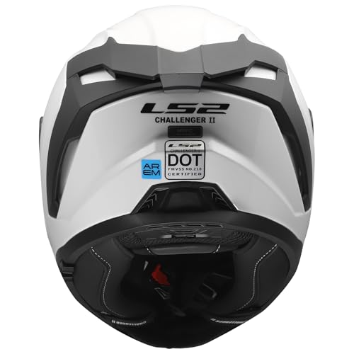 LS2 Helmets Challenger II Full Face Motorcycle Helmet with SunShield (Gloss White/Black - Small) by LS2 - Used condition - Image 4