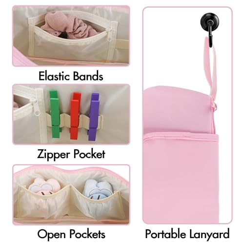SHIDOW Large Capacity Hair Tool Bag with Detachable Heat Pad, 2-in-1 Portable Organizer for Straightener, Curling Iron, Hot Air Brush & Hair Dryer, Women Travel Essential, Pink miniatura 3