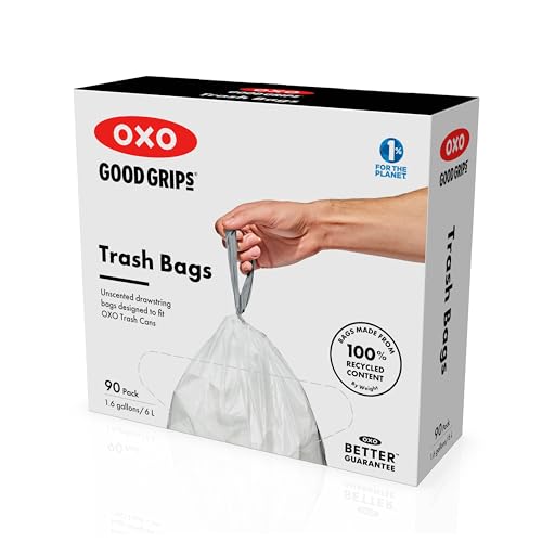 OXO Good Grips Trash Bags — 1.6 Gallons/6 L — 90 Pack, Garbage Bags