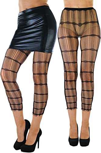 Image of ToBeInStyle Women's Slashed Ripped Shredded Distressed Hosiery Tights Leggings Music Festival