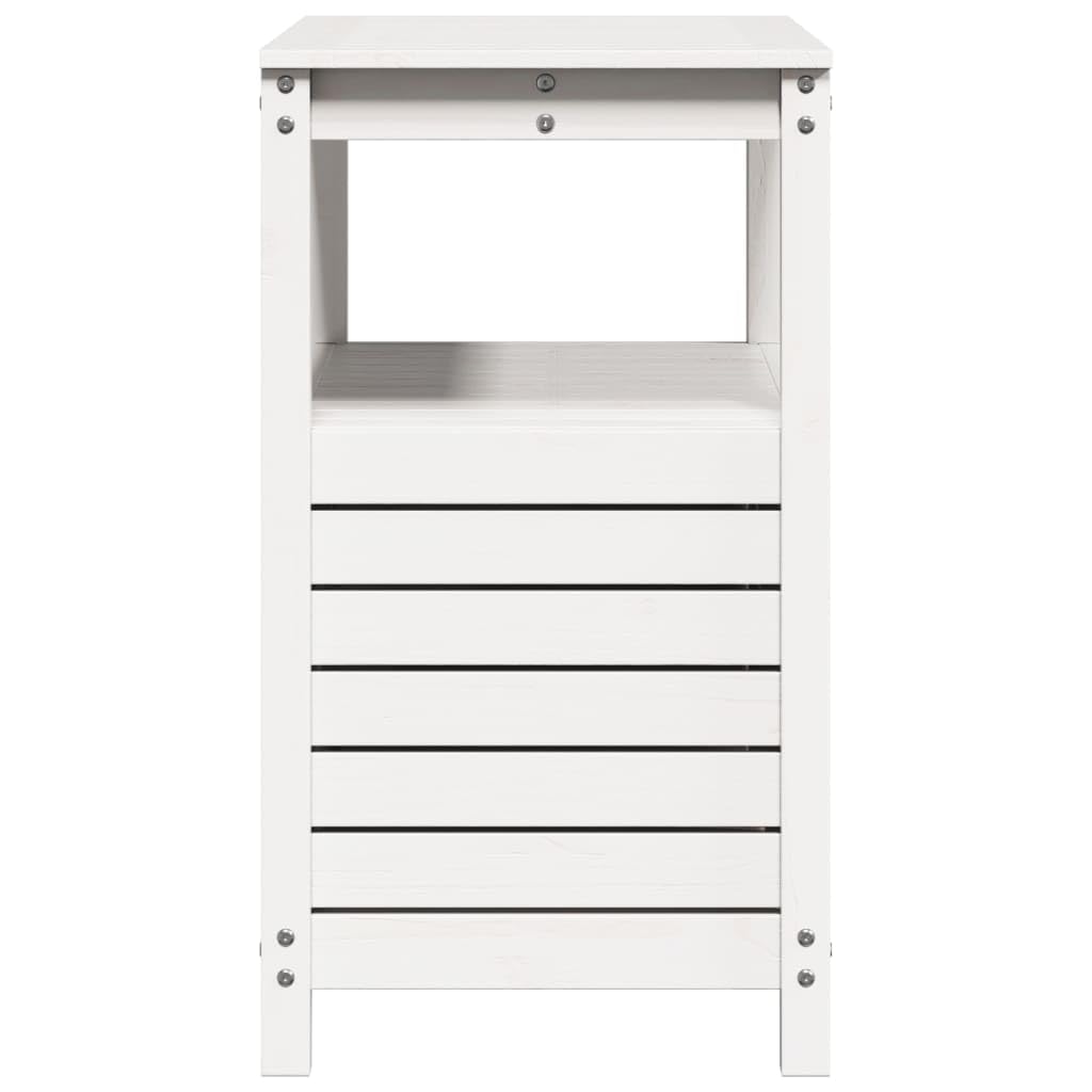 vidaXL Tavolo Invaso con Ripiani Bianco 82,5x45x81 cm Massello Pino