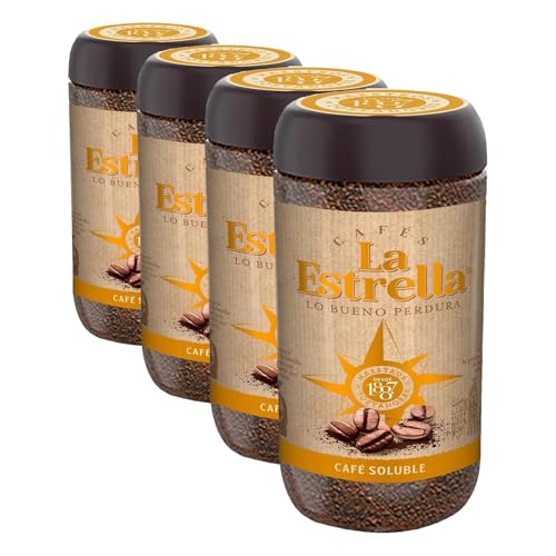 La Estrella Café Soluble Natural, 200g, 200 gramo, 1 (Paquete de 4)