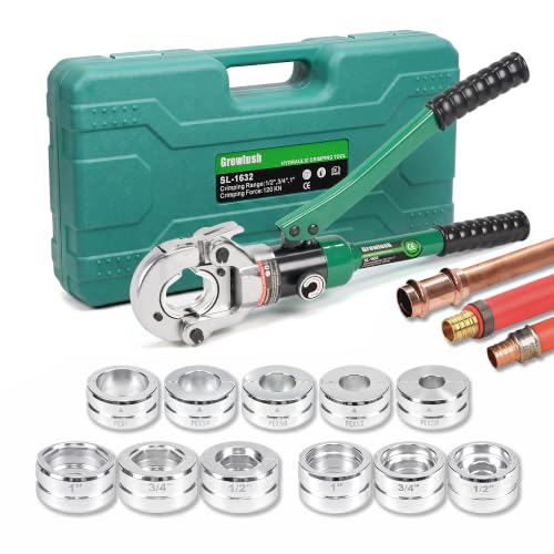 Growlush Hydraulic Press Tool with 11 Dies