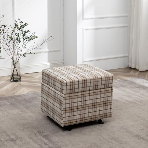 SNUGWAY Multifunctional Gliding Ottoman, Upholstered Accent Footrest & Extra Seating for Living Room, Bedroom