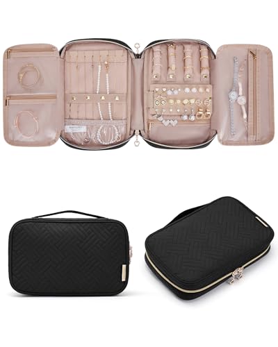 Image of BAGSMART Jewelry Organizer Bag Travel Jewelry Storage Cases for Necklace, Earrings, Rings, Bracelet, Black
