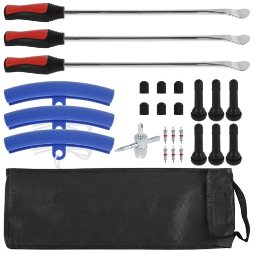 US Tire Spoons Set Steel Tire Changing Tool Motorcycle Tire Changer Tire Removal Tool Rustproof Tire Spoon Levers Tire Changer Kit for Motorcycle Bicycle Tire Replacement(Mixed color)