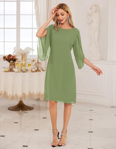 Image of GRACE KARIN Womens Formal Wedding Guest Dress 2026 Chiffon Cocktail Dress Mother of the Bride Dresses Midi Fashion Clothing