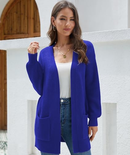 LILBETTER Women's Loose Open Front Cardigan Long Sleeve Casual Lightweight Soft Knit Sweaters Coat with Pockets3