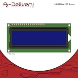 AZDelivery HD44780 1602 LCD Module Display 2x16 znaków z niebieskim tłem i białymi znakami kompatybilny z Arduino i Raspberry Pi w tym e-book!