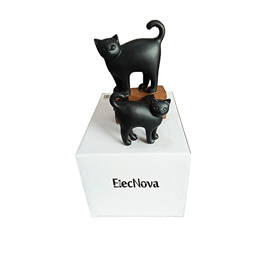 Elecnova Desktop Cell Phone Holder-Resin 2 Black Cats Smartphone Stand Mount Dock For All Smartphone, Ipad, Tablet Home Decor Ideal Gift #TOP7