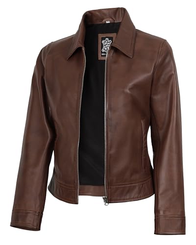 Image of Decrum Vintage Style Real Lambskin Casual Leather Jackets for Women